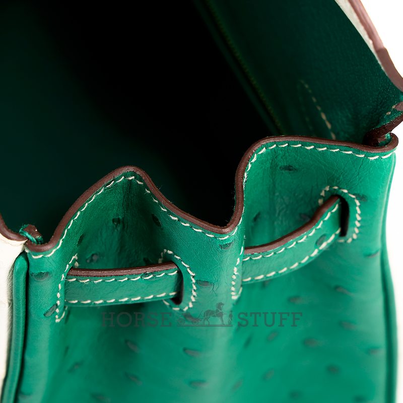 Hermès Birkin 25 Special Order HSS Craie / Bambou Ostrich RGHW