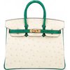 Hermès Birkin 25 Special Order HSS Craie / Bambou Ostrich RGHW