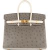 Hermès Birkin 25 Special Order HSS Beton / Gris Asphalt Ostrich BGHW