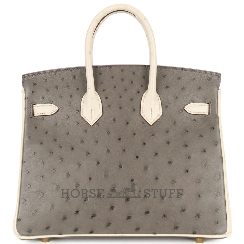 Hermès Birkin 25 Special Order HSS Beton / Gris Asphalt Ostrich BGHW