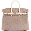 Hermès Birkin 25 Special Order HSS Beton / Gris Asphalt Ostrich BGHW