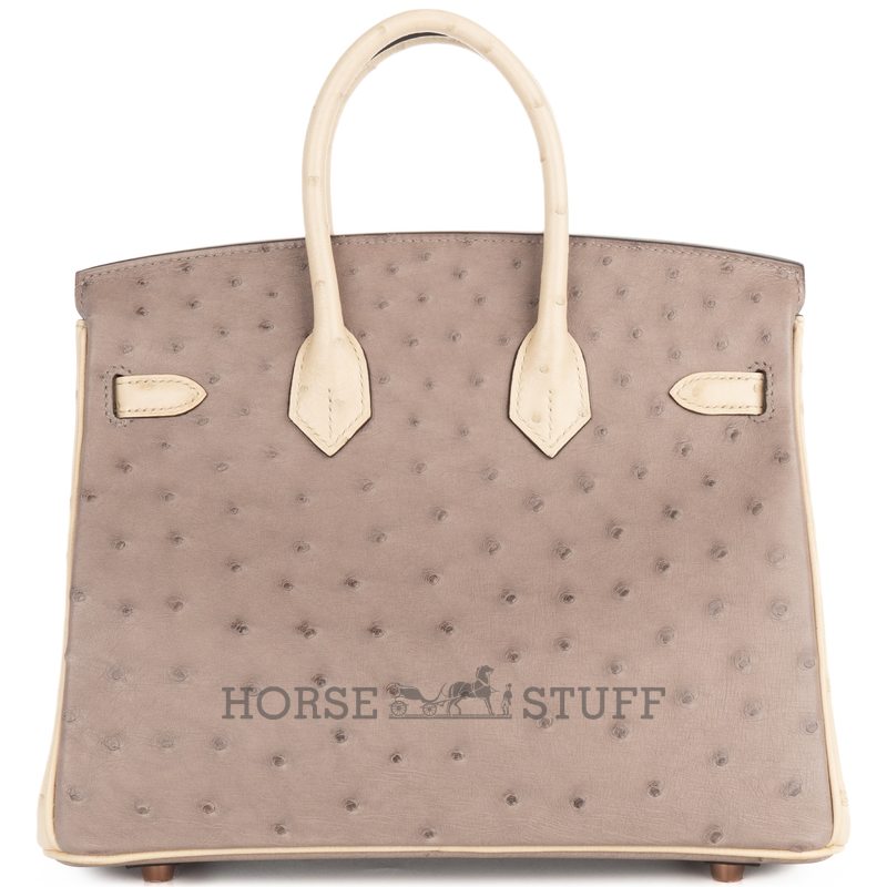 Hermès Birkin 25 Special Order HSS Beton / Gris Asphalt Ostrich BGHW