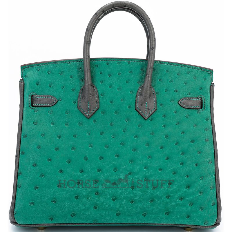 Hermès Birkin 25 Special Order HSS Vert Vertigo / Graphite Ostrich BGHW