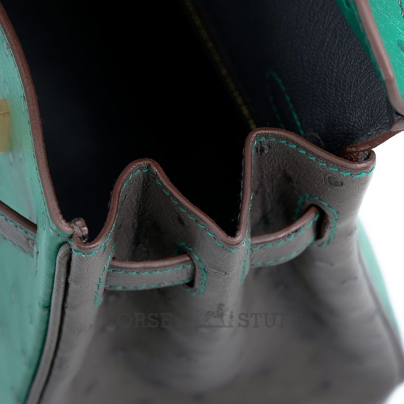 Hermès Birkin 25 Special Order HSS Vert Vertigo / Graphite Ostrich BGHW