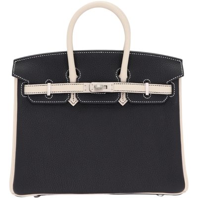 Hermès Birkin 25 Special Order HSS Black / Craie Togo BPHW