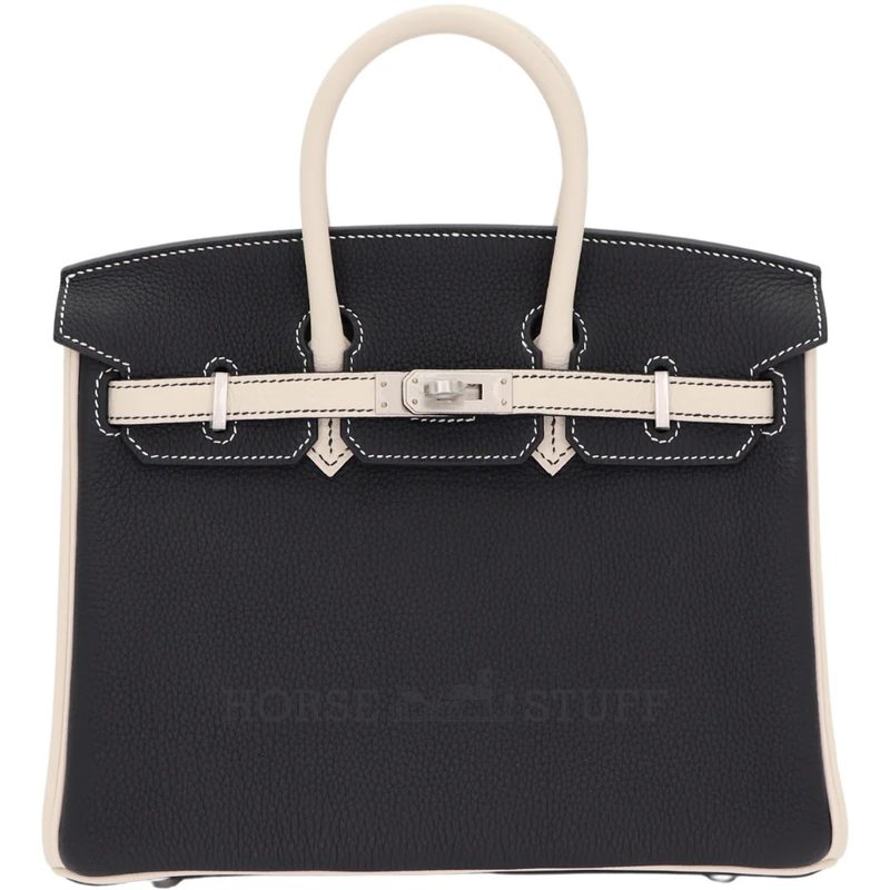 Hermès Birkin 25 Special Order HSS Black / Craie Togo BPHW