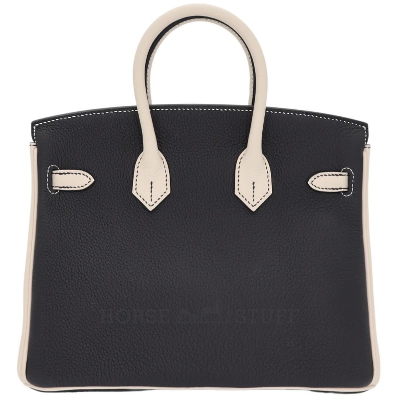 Hermès Birkin 25 Special Order HSS Black / Craie Togo BPHW