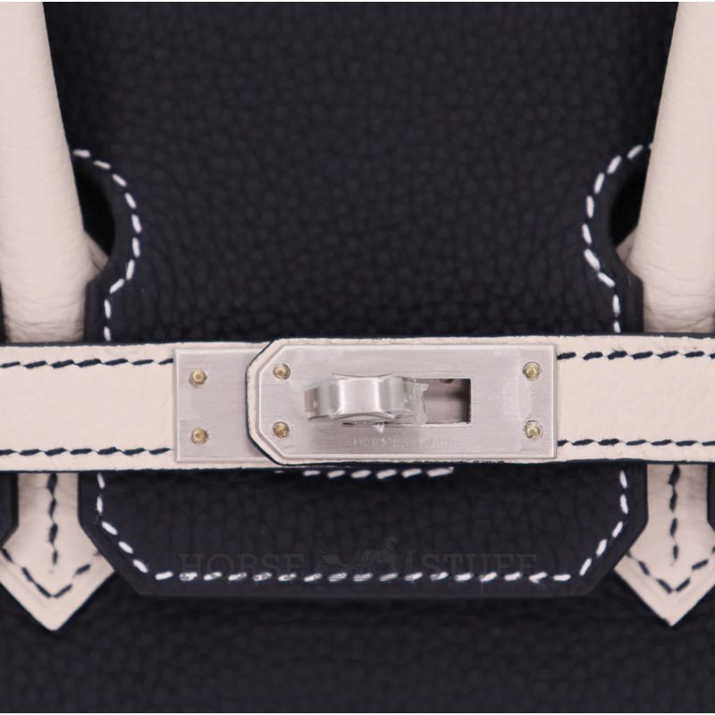 Hermès Birkin 25 Special Order HSS Black / Craie Togo BPHW