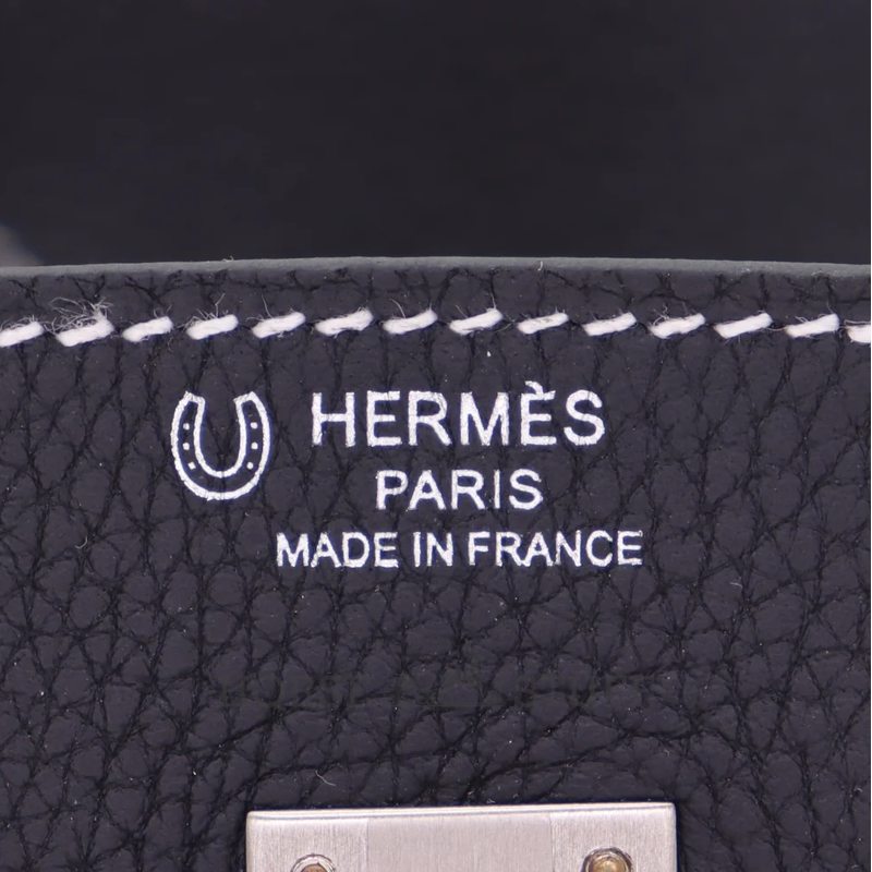 Hermès Birkin 25 Special Order HSS Black / Craie Togo BPHW