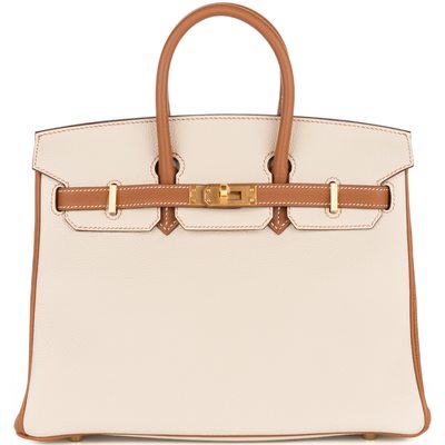 Hermès Birkin 25 Special Order HSS Craie / Gold Togo BGHW