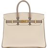 Hermès Birkin 25 Special Order HSS Black / Gris Perle Chevre BPHW