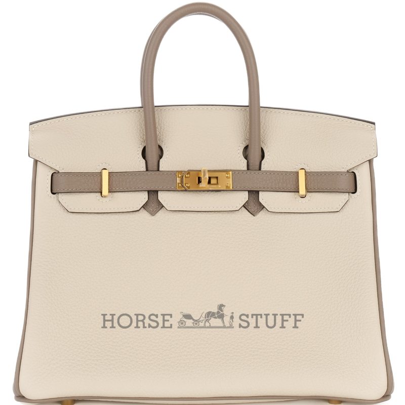 Hermès Birkin 25 Special Order HSS Black / Gris Perle Chevre BPHW