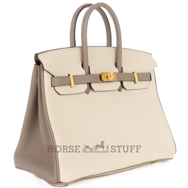 Hermès Birkin 25 Special Order HSS Black / Gris Perle Chevre BPHW