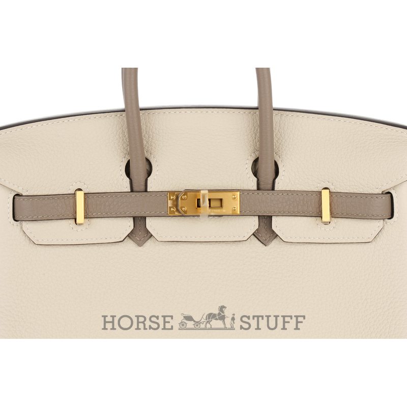 Hermès Birkin 25 Special Order HSS Black / Gris Perle Chevre BPHW