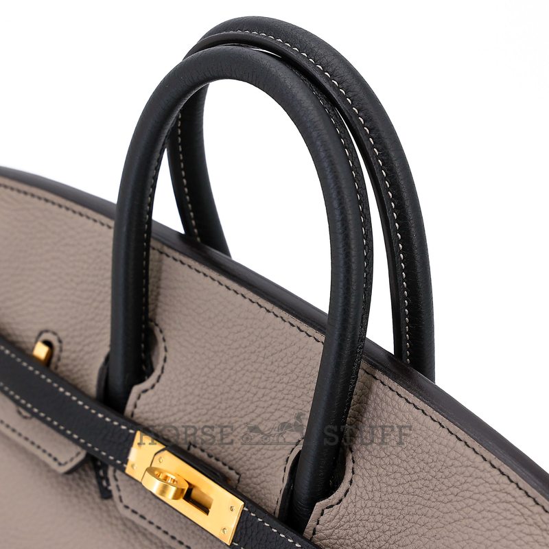 Hermès Birkin 25 Special Order HSS Etain / Black Togo BGHW
