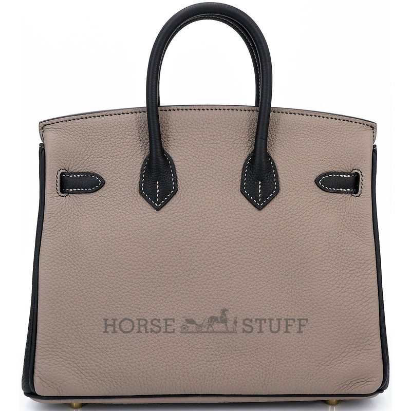 Hermès Birkin 25 Special Order HSS Etain / Black Togo BGHW