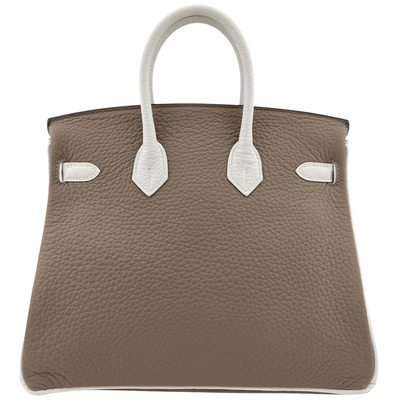 Hermès Birkin 25 Special Order HSS Gris Tourterelle / White Togo BGHW