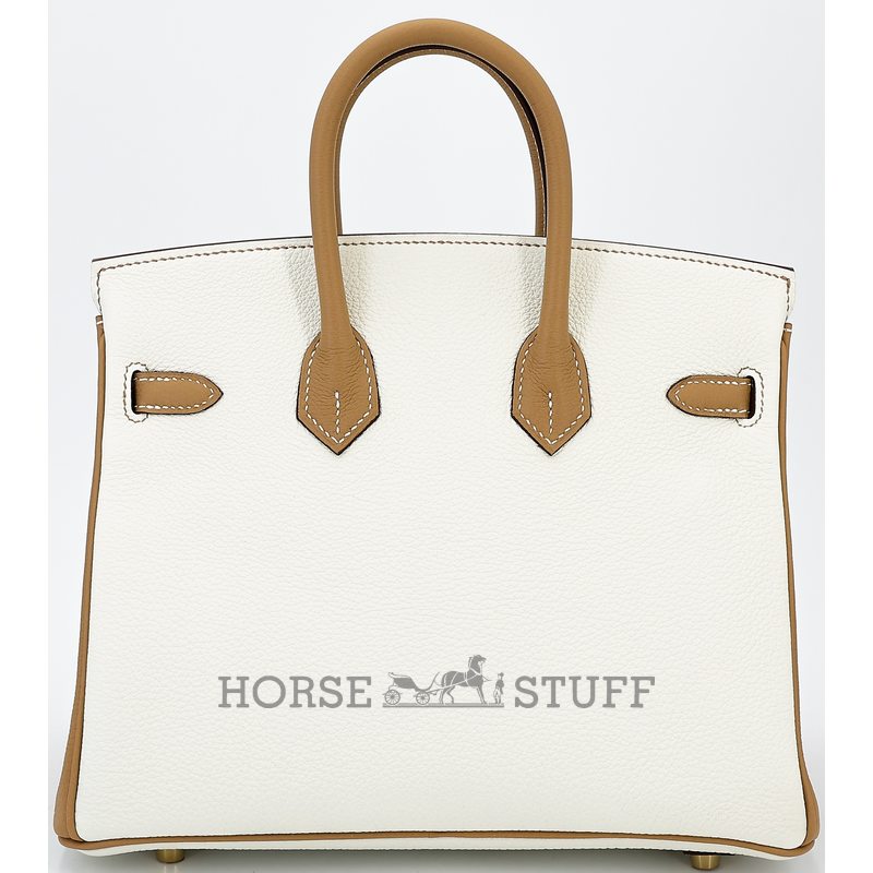 Hermès Birkin 25 Special Order HSS Mushroom / Biscuit Togo Permabrass HW