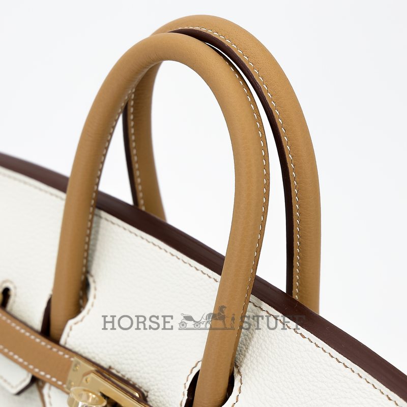 Hermès Birkin 25 Special Order HSS Mushroom / Biscuit Togo Permabrass HW