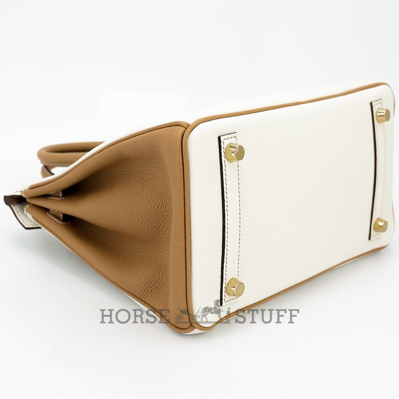 Hermès Birkin 25 Special Order HSS Mushroom / Biscuit Togo Permabrass HW