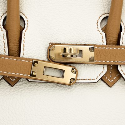 Hermès Birkin 25 Special Order HSS Mushroom / Biscuit Togo Permabrass HW