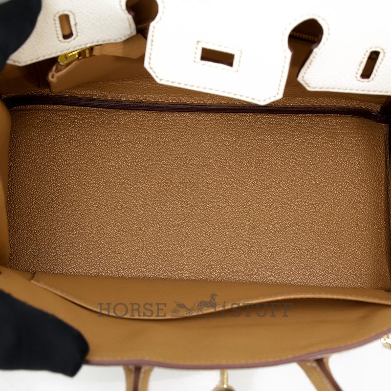 Hermès Birkin 25 Special Order HSS Mushroom / Biscuit Togo Permabrass HW
