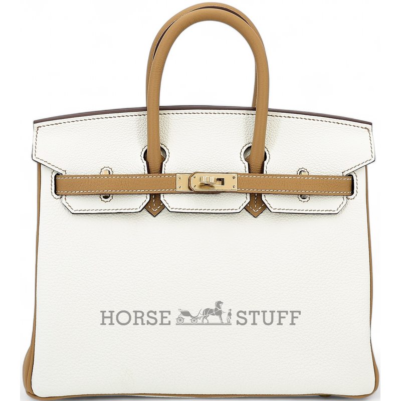 Hermès Birkin 25 Special Order HSS Mushroom / Biscuit Togo Permabrass HW