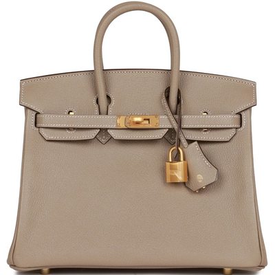 Hermès Birkin 25 Special Order HSS Verso Gris Tourterelle / Gris Perle Chèvre BGHW