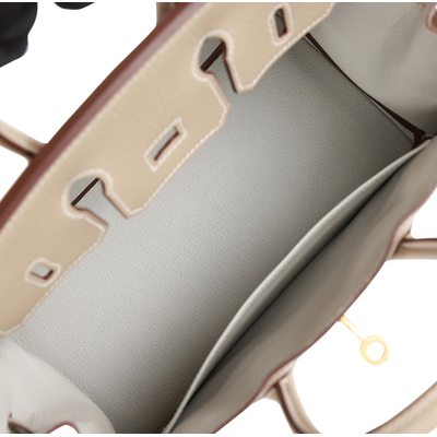 Hermès Birkin 25 Special Order HSS Verso Gris Tourterelle / Gris Perle Chèvre BGHW