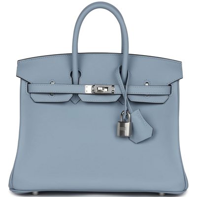 Hermès Birkin 25 Blue Lin Swift PHW