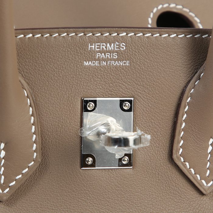Hermès Birkin 25 Etoupe Swift PHW from 100% authentic materials!