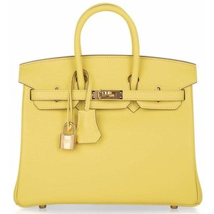 A CANDY COLLECTION KIWI & LICHEN EPSOM LEATHER BI-COLOR BIRKIN 25 WITH  PALLADIUM HARDWARE