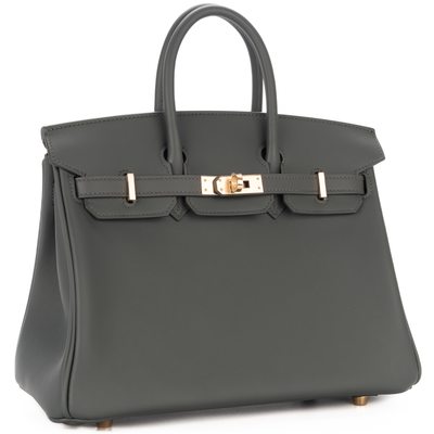 Hermès Birkin 25 Vert Mangrove Swift Permabrass HW