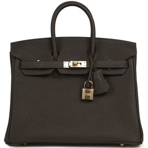 Hermès Birkin 25 Bai Brun Togo Permabrass HW