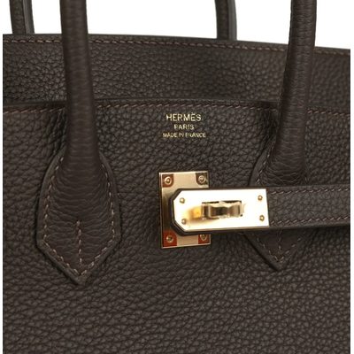 Hermès Birkin 25 Bai Brun Togo Permabrass HW