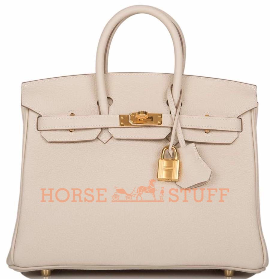 Hermès Birkin 25 Etoupe / Craie Togo BGHW from 100% authentic materials!