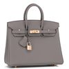 Hermès Birkin 25 Etain Togo RGHW