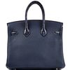 Hermès Birkin 25 Touch Blue Nuit Togo / Blue Indigo Matte Crocodile Alligator PHW