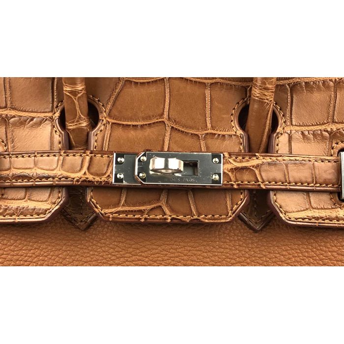 Hermès 2022 Togo & Matte Alligator Birkin Touch 25 - Handle Bags, Handbags