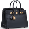 Hermès Birkin 25 Touch Black Novillo / Black Lisse Crocodile Niloticus RGHW