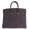 Hermès Birkin 25 Touch Raisin Togo / Prunoir Matte Crocodile Alligator RGHW