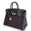 Hermès Birkin 25 Touch Raisin Togo / Prunoir Matte Crocodile Alligator RGHW