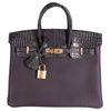 Hermès Birkin 25 Touch Raisin Togo / Prunoir Matte Crocodile Alligator RGHW