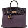 Hermès Birkin 25 Touch Raisin Togo / Prunoir Matte Crocodile Alligator GHW