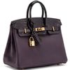 Hermès Birkin 25 Touch Raisin Togo / Prunoir Matte Crocodile Alligator GHW