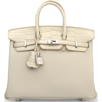 Hermès Birkin 25 Touch Beton Togo / Beton Matte Crocodile Alligator PHW