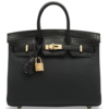 Hermès Birkin 25 Touch Black Togo / Black Matte Crocodile Alligator GHW