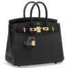 Hermès Birkin 25 Touch Black Togo / Black Matte Crocodile Alligator GHW