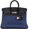 Hermès Birkin 25 Touch Blue Sapphire Togo / Blue Marine Matte Crocodile Alligator RGHW