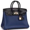 Hermès Birkin 25 Touch Blue Sapphire Togo / Blue Marine Matte Crocodile Alligator RGHW